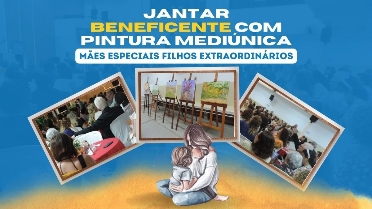 No último sábado (27/05) aconteceu na Cidade da Luz o famoso Jantar Beneficente com Pintura Mediúnica, com o tema: “Mães Especiais, Filhos Extraordinários”.