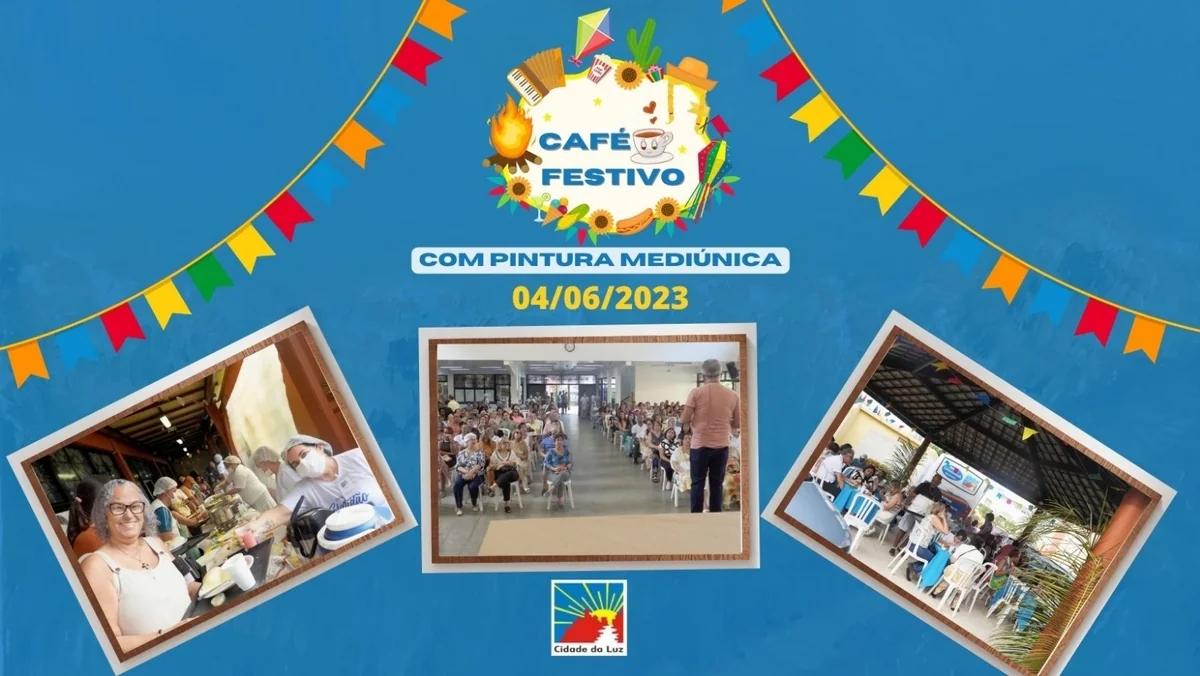 No último domingo, dia 04 de Junho. Aconteceu aqui na Cidade da Luz o café da manhã festivo, com pintura mediúnica. 