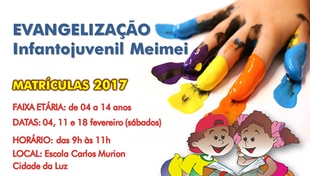 Matrículas para Evangelização Infantojuvenil Meimei – 2017