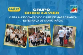 Caravana Chico Xavier visita à Associação do Clube de Mães Criança Esperança de Santo Inácio – 14.07.2025