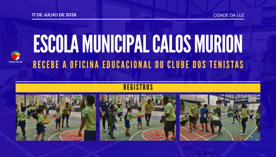 Escola Municipal Carlos Murion recebe a Oficina Educacional do Clube dos tenistas.